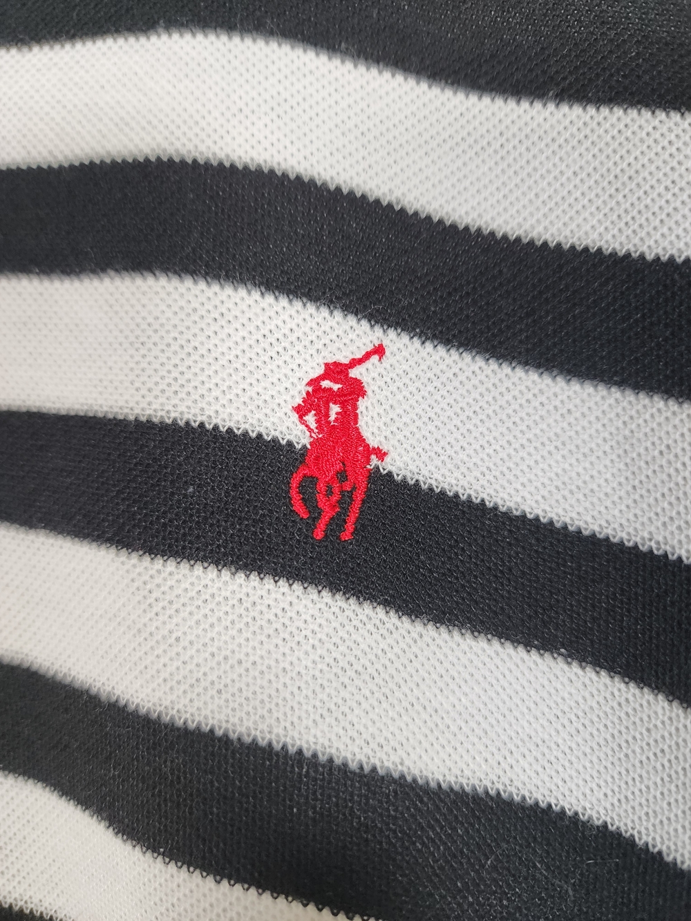 Ralph Lauren BOYFRIEND 4XL Black White Striped Polo Rugby Shirt Preppy - Picture 4 of 7